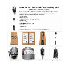 26c150 Graco High Viscosity Air Driven Expanding Blade Mixer New Qty 2