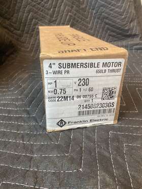 2145082303gs Rpm Franklin 4 Inch Submersible Pump 3-wire Motor 1hp 230v 1ph 3450rpm