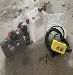Double Acting Hydraulic Pump For Dump Trailers Kti - 12VDC 3 Quart Reservoir. Fixed Price $349.99.