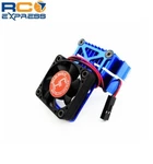 Hot Racing Clip-on Two-piece Motor Heat Sink W/ Fan (blue) MH550TE06. Fixed Price $15.36.
