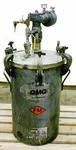 Itw Devilbiss Qmg Galvanized 10 Gallon Paint Tank, Type QS-5001, 14" Diameter. Fixed Price $425.00.