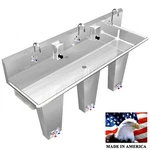 Hand Sink Wash-up Floor Mount Lavatory 3 Station 72" Pedal Valve With Pedestal. Fixed Price $4951.99.