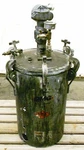 Itw Devilbiss Qmg Galvanized 10 Gallon Paint Tank, Type QS-50012 14" Diameter. Fixed Price $425.00.